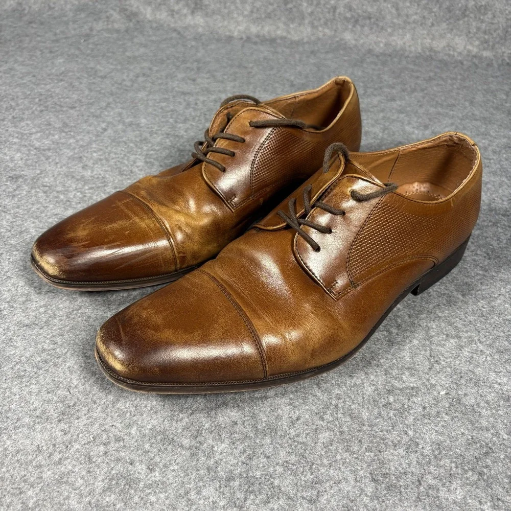 Florsheim‎ 11848-232 Oxford Shoes 10.5 D Brown Leather Cap Toe Textured